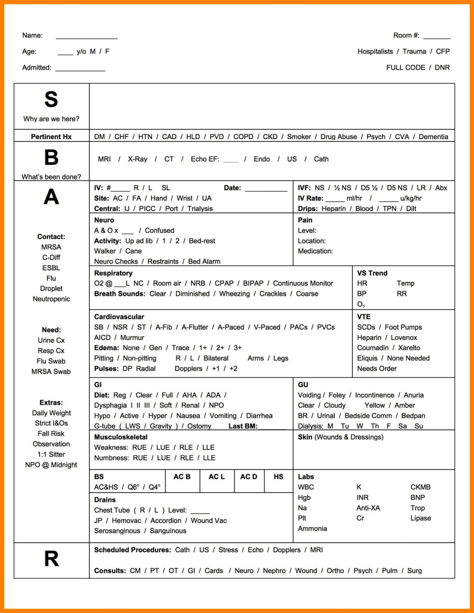 9 Printable Nursing Handover Report Template Excel