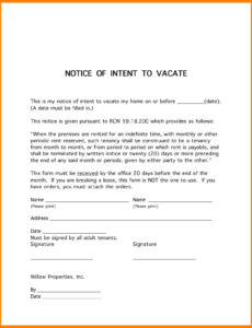 Blank 30 Day Apartment Notice Template Pdf Sample