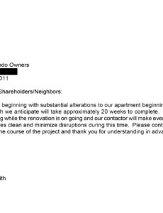 Blank Notice Of Construction To Residents Template Pdf