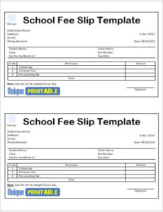 Blank Parent School Fee Reminder Notice Template Word