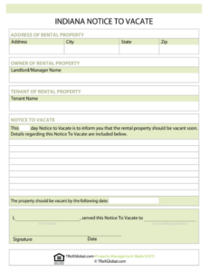 Blank Tenant At Will Eviction Notice Template Pdf