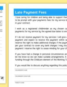 Daycare Late Pickup Fee Notice Template Pdf Sample