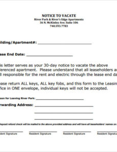 Free Custom 30 Day Apartment Notice Template Pdf