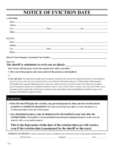 Free Custom Tenant At Will Eviction Notice Template Doc Sample