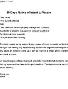 Free Editable Notice To Vacate Apartment Template Doc Sample