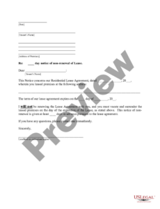 Free  Notice Of Nonrenewal Of Lease Template Pdf Sample