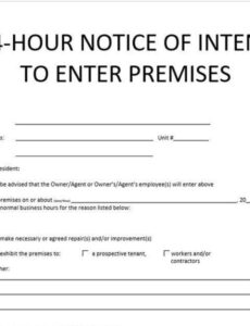 Free Printable 24 Hour Notice To Enter Template