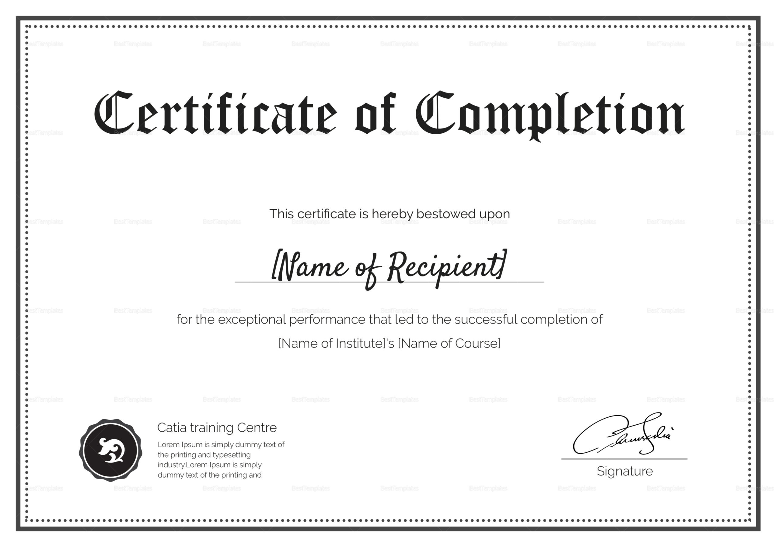 Free Printable Training Course Completion Report Template Excel