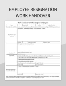 Free  Shift Handover Report Template Word