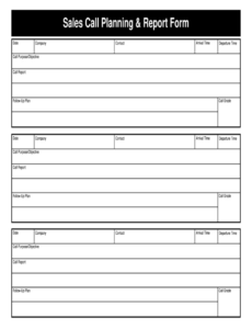 5 Printable Outside Sales Call Report Template Xls