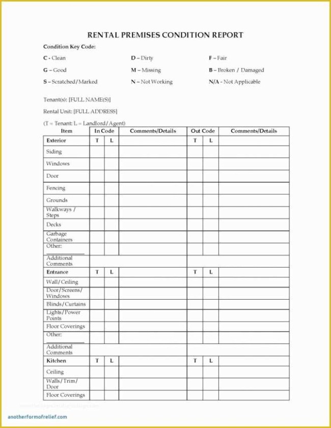 5 Printable Rental Property Condition Report Template Docs