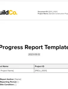 7 Editable Monthly Construction Progress Report Template Docx