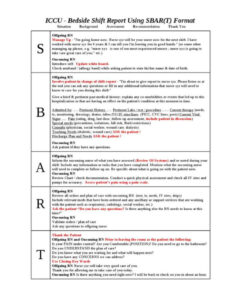 7 Editable Nurse Shift Change Report Template Docx