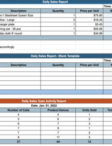 7  Outside Sales Call Report Template Xls