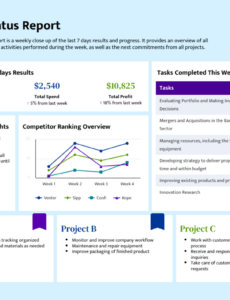 7 Printable It Weekly Status Report Template Excel