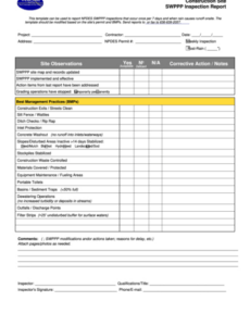 8 Editable Construction Project Inspection Report Template Excel