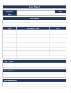 8 Printable Job Site Daily Report Template Sample