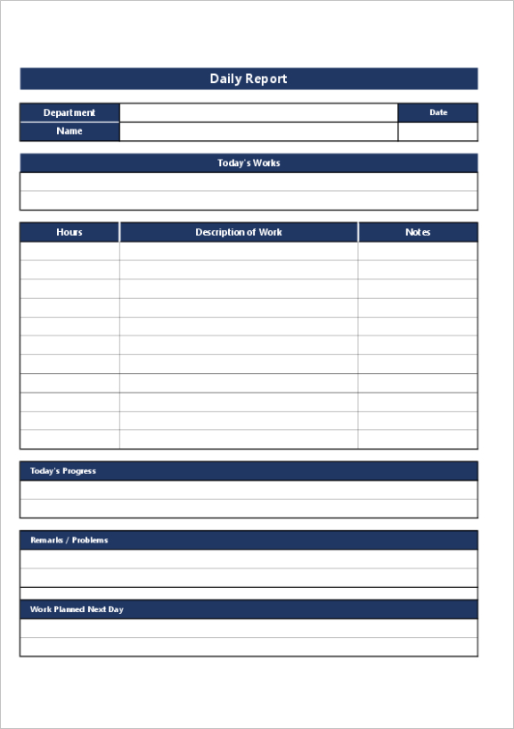 8 Printable Job Site Daily Report Template Sample