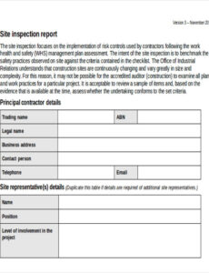 9  Construction Project Inspection Report Template