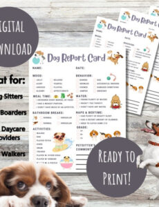 9  Dog Boarding Report Card Template Xls