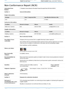 9 Printable Corrective Action Report Format Template Sample