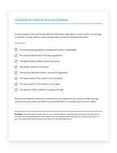 Free Printable Unauthorized Occupant Violation Notice Template Pdf Sample