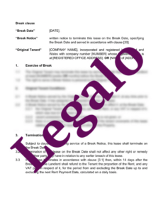 Free  Tenancy Break Clause Notice Template Excel Sample