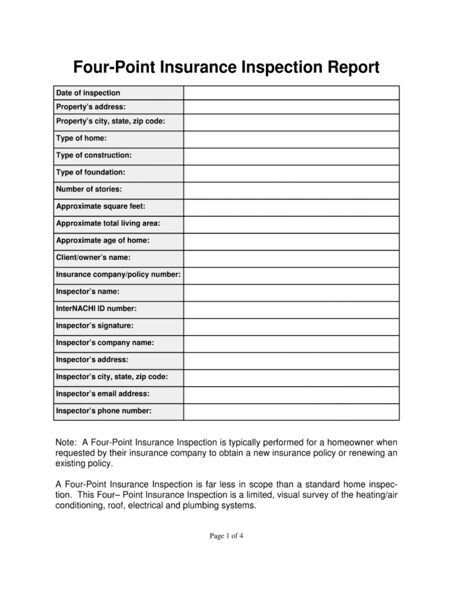 5 Printable Plumbers Report For Insurance Template Word