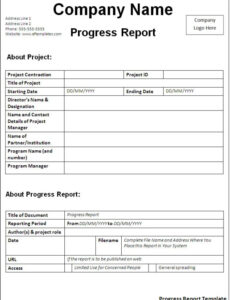 8 Printable Weekly Construction Progress Report Template Docs