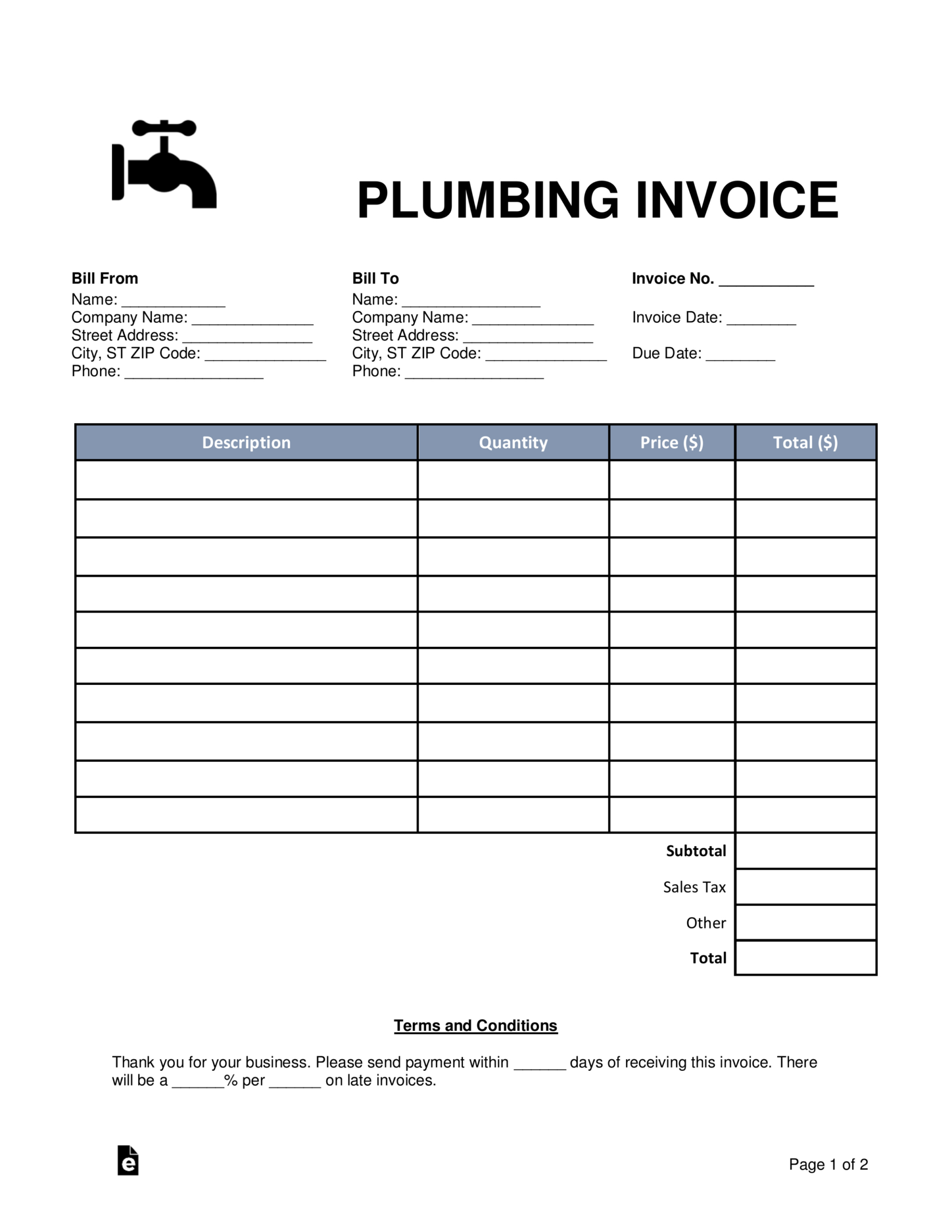 Best Editable Plumbers Report For Insurance Template Doc