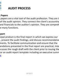 Free  Internal Audit Findings Report Template Pdf