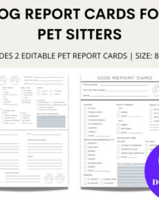 Top  Pet Boarding Report Card Template Pdf