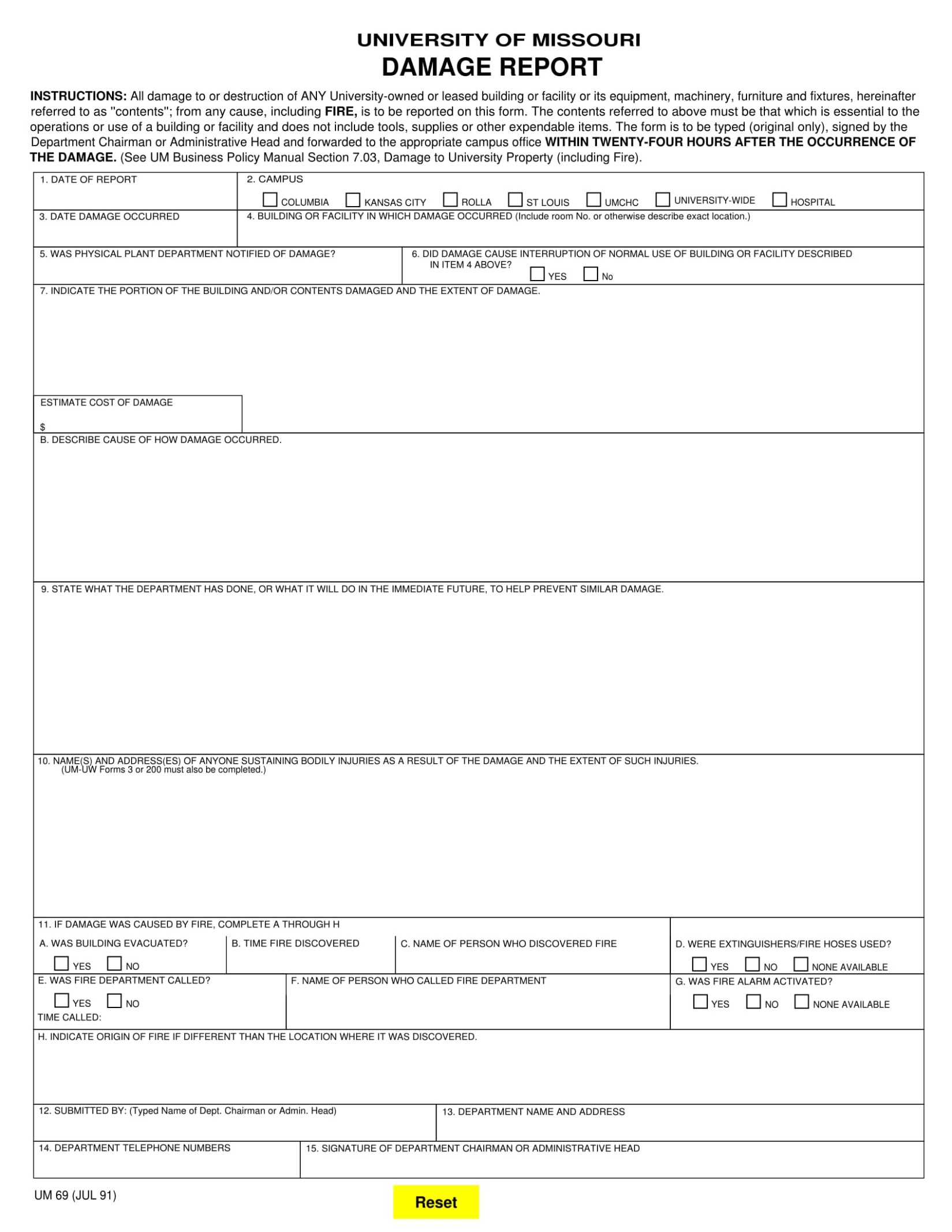 10 Editable Rental Property Damage Report Template Excel