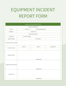 5 Editable Equipment Damage Report Template Docs