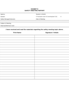 5 Editable Health And Safety Committee Report Template Docx