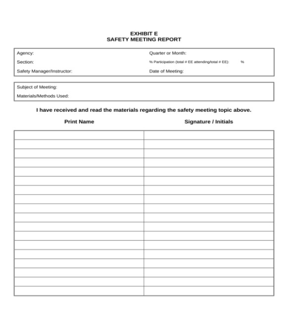 5 Editable Health And Safety Committee Report Template Docx