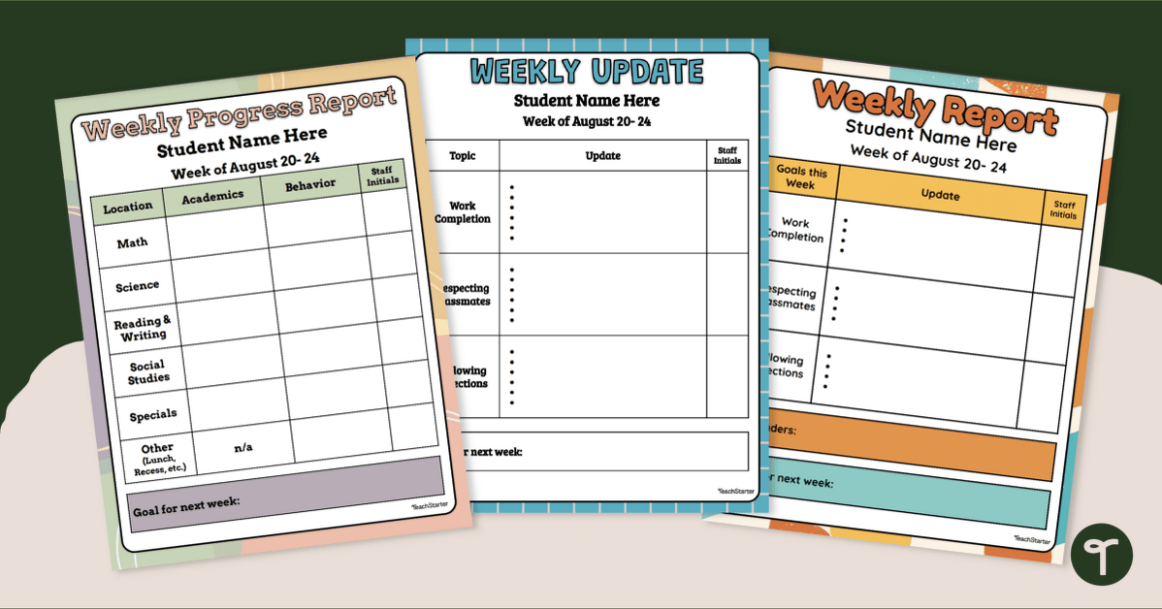 5  Preschool Weekly Progress Report Template Excel