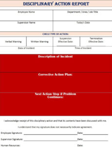 5 Printable Student Disciplinary Report Template Word