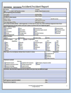 5 Printable Workplace Injury Report Template Pdf