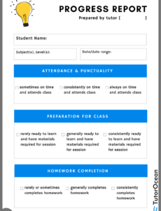 6 Printable Personal Progress Report Template Xls
