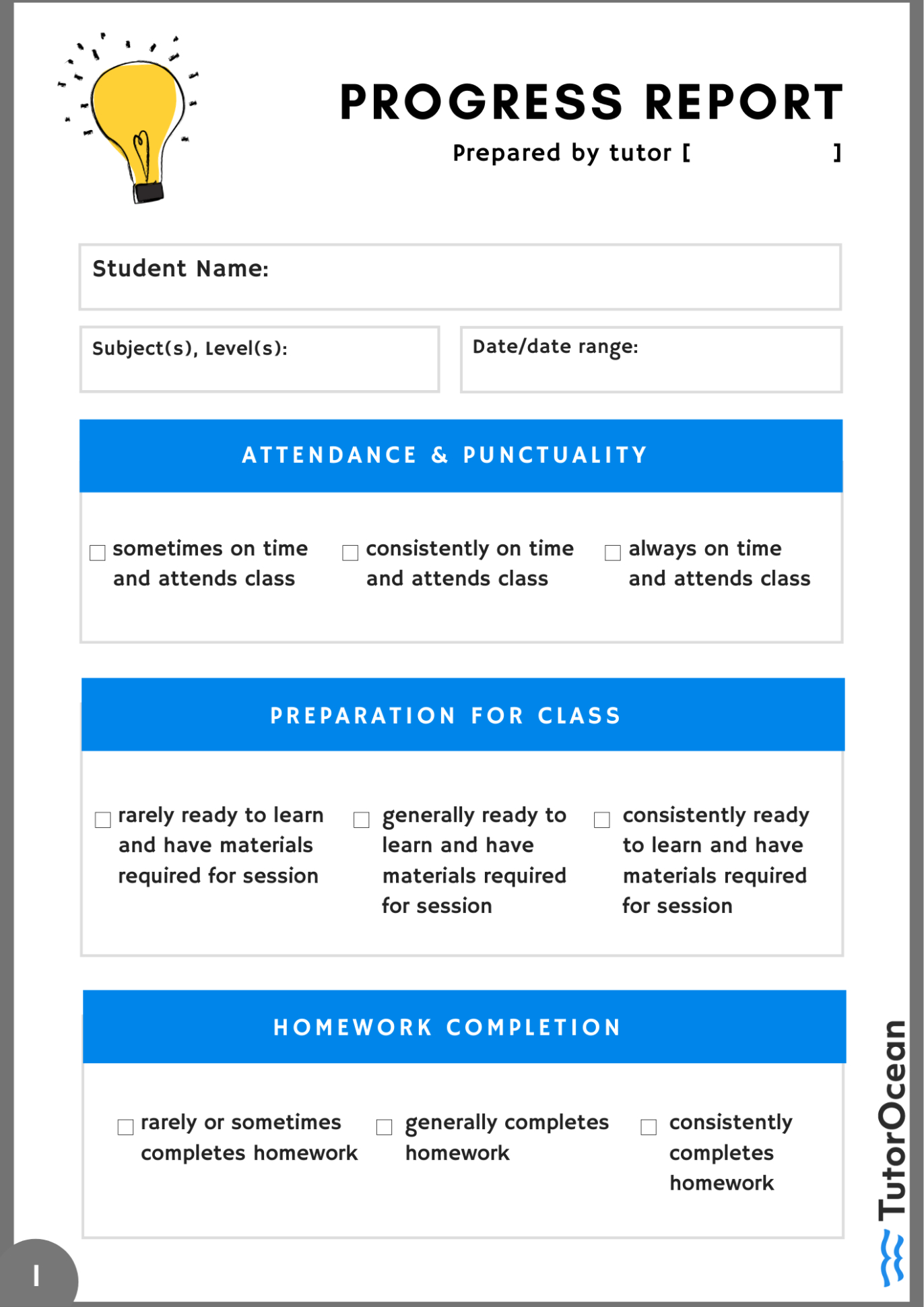 6 Printable Personal Progress Report Template Xls