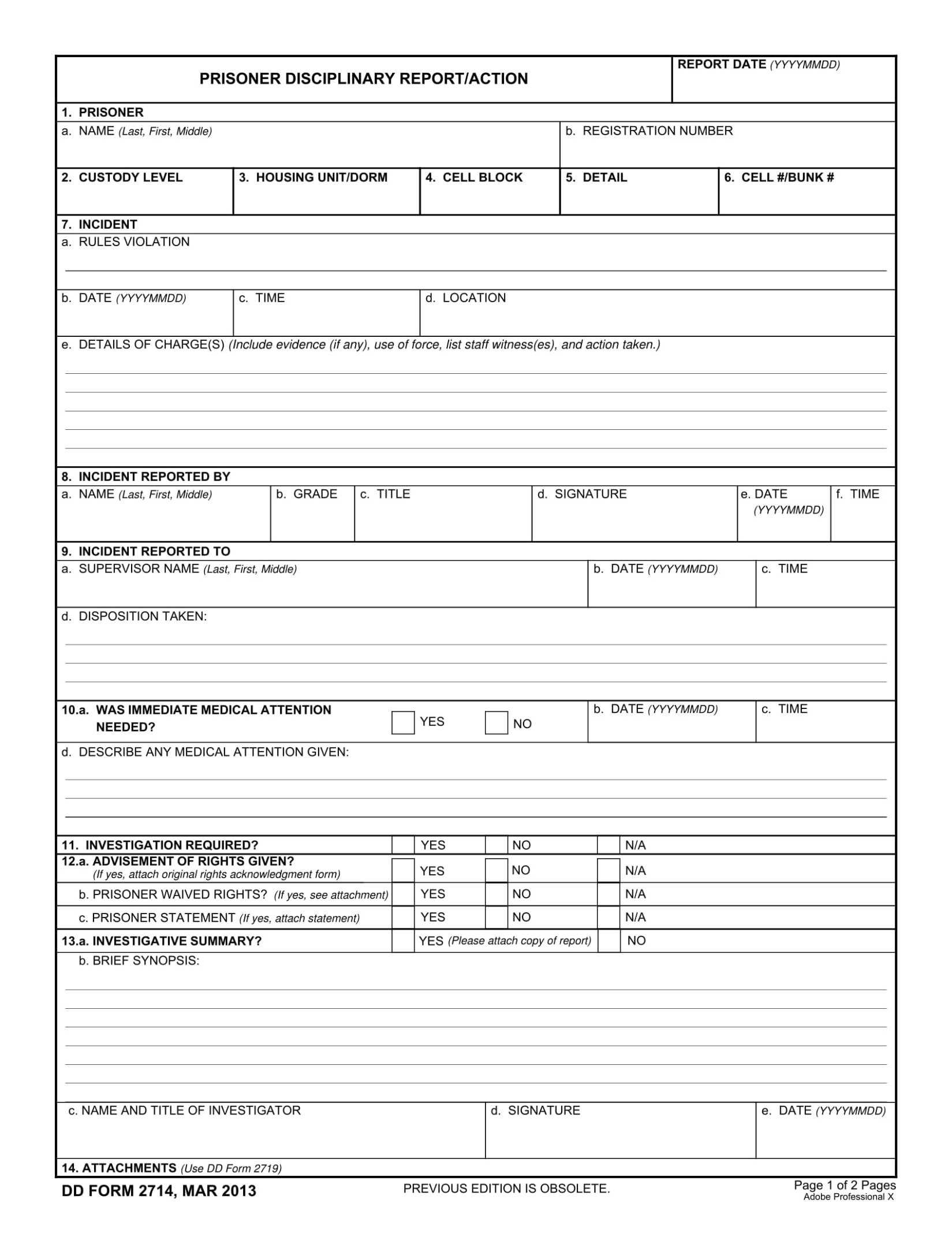 6 Printable Student Disciplinary Report Template Doc