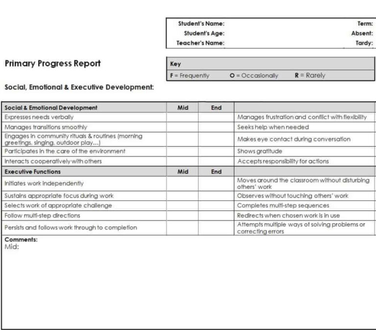 8 Printable Personal Progress Report Template Docs - Tacitproject