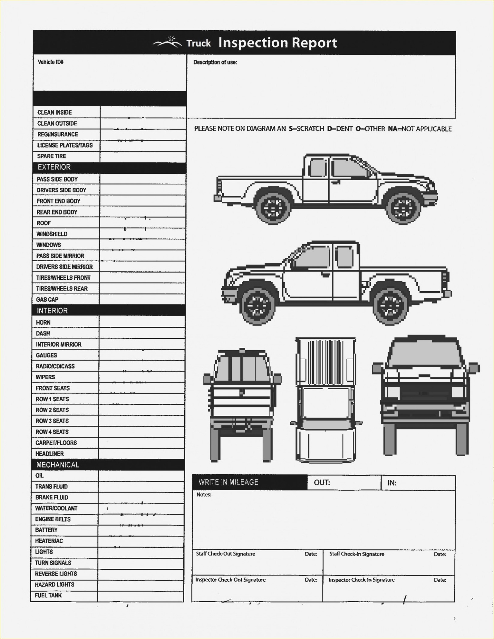 9  Vehicle Body Damage Report Template Docx
