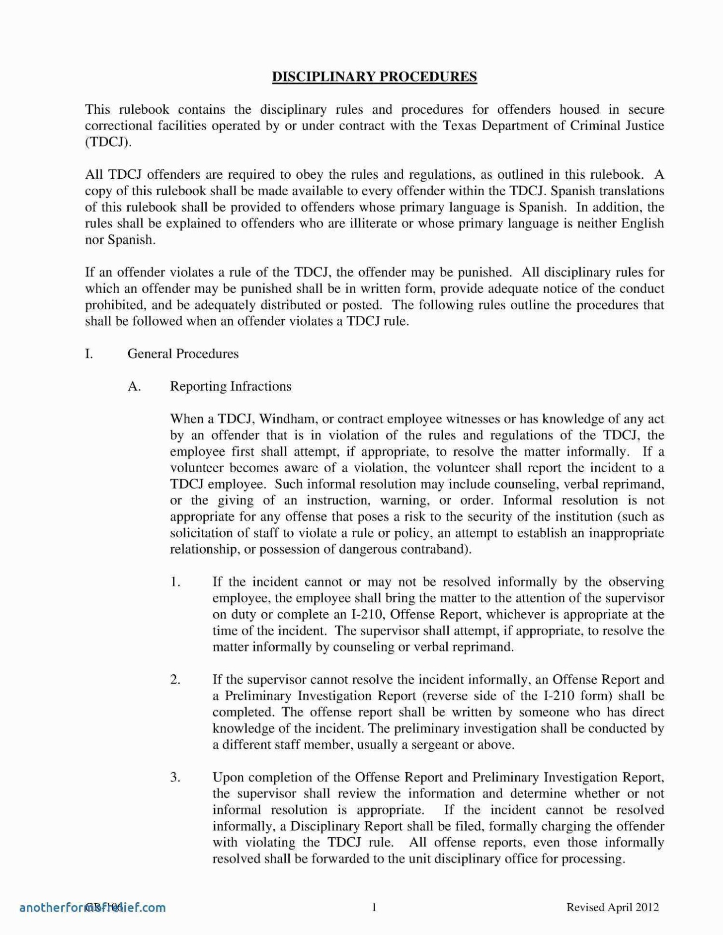 Best  Disciplinary Hearing Outcome Report Template