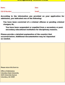 Best Editable Disciplinary Hearing Outcome Report Template Excel