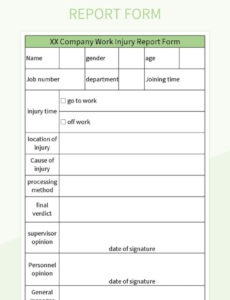 Best Editable Workplace Injury Report Template Doc