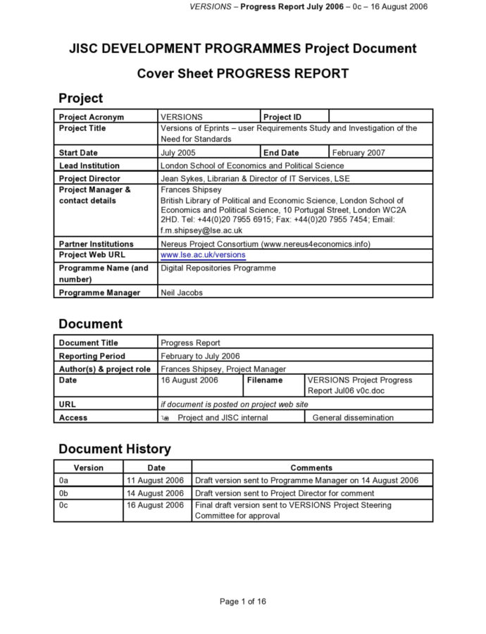 Production report template