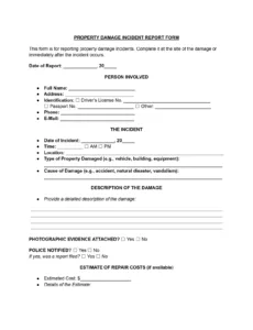 Best  Rental Property Damage Report Template Word