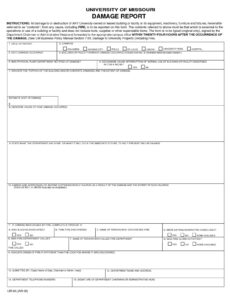 Editable House Damage Report Template Sample